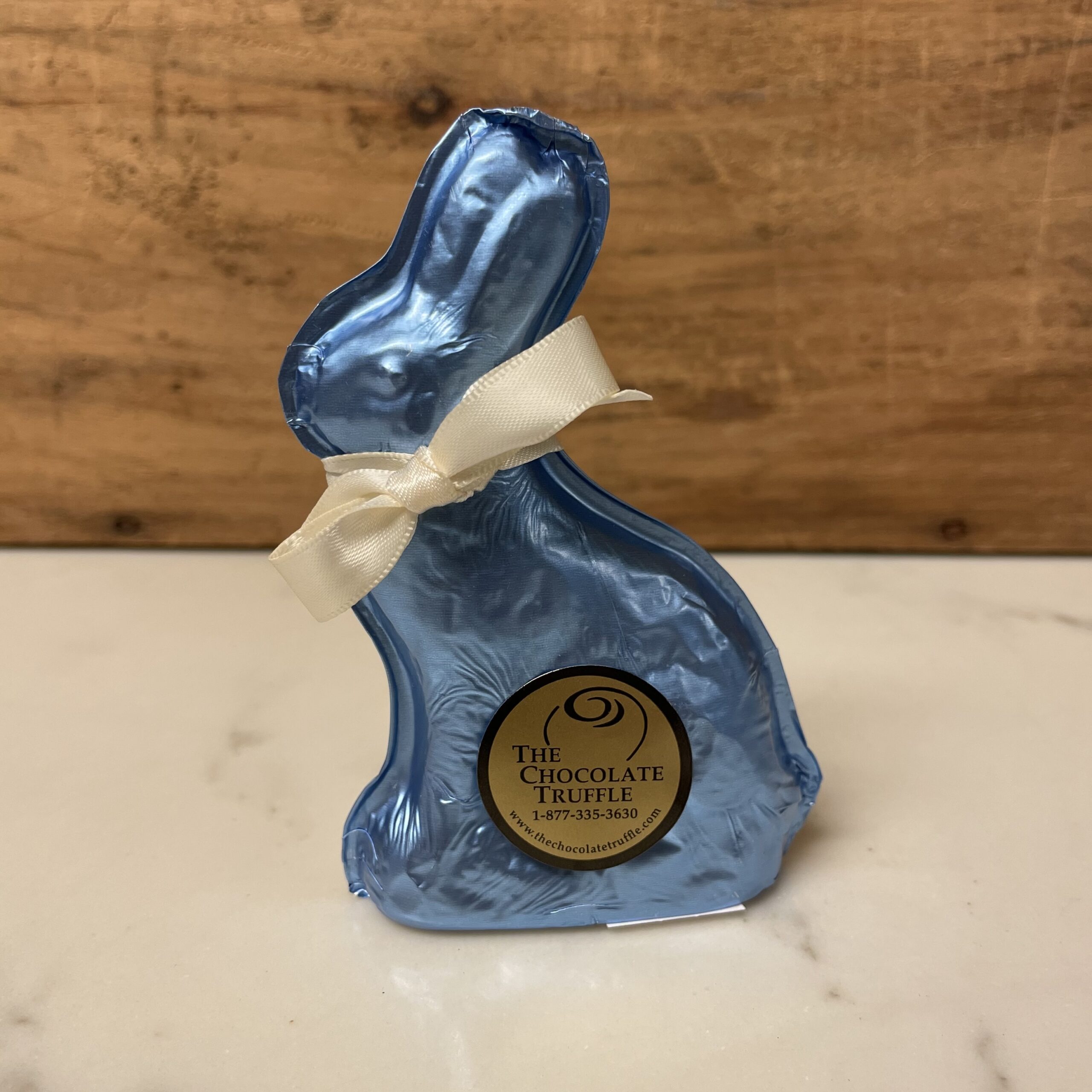 2.5 oz Solid Milk Chocolate Blue Foiled Easter Bunny