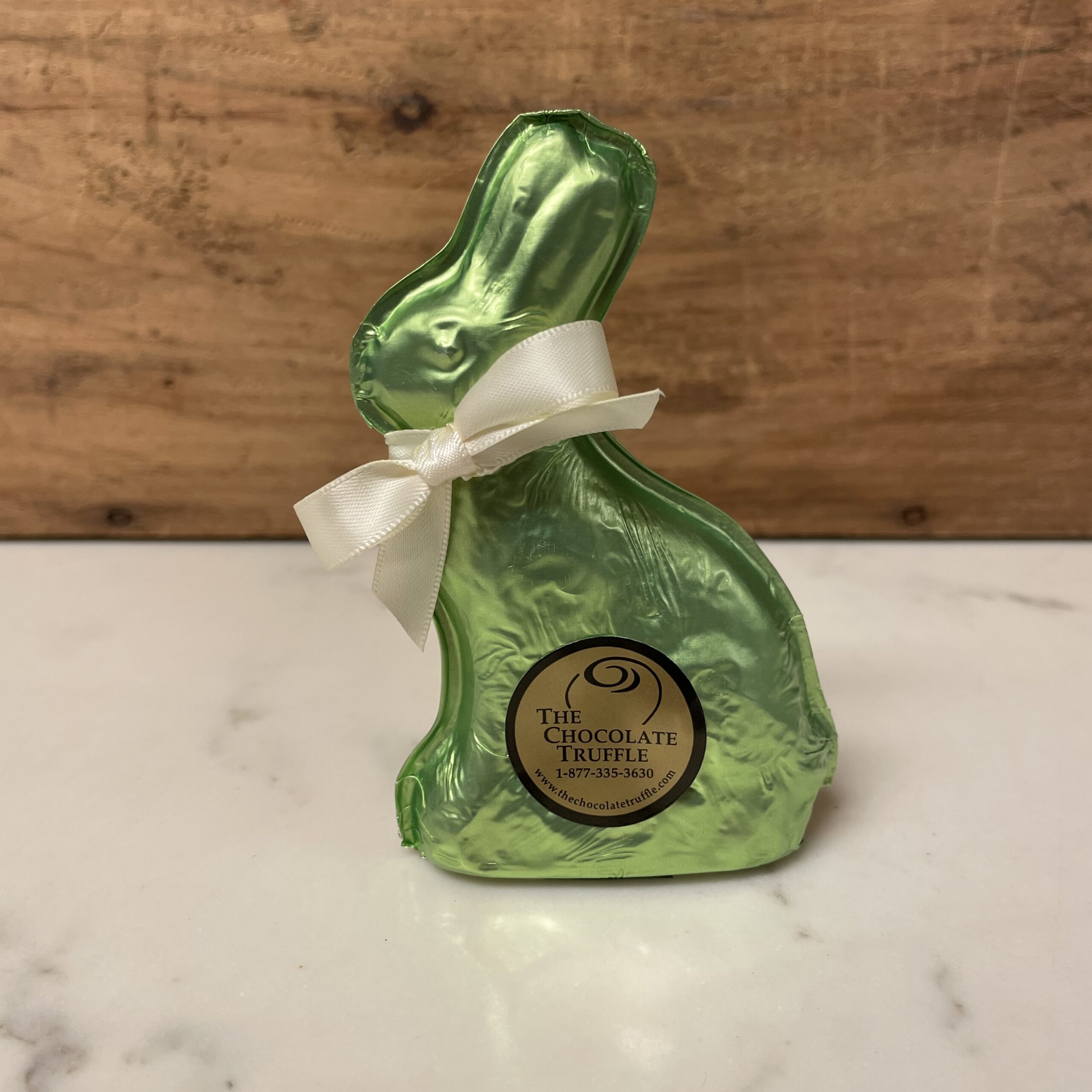 2.5 oz Solid Milk Chocolate Green Foiled Easter Bunny