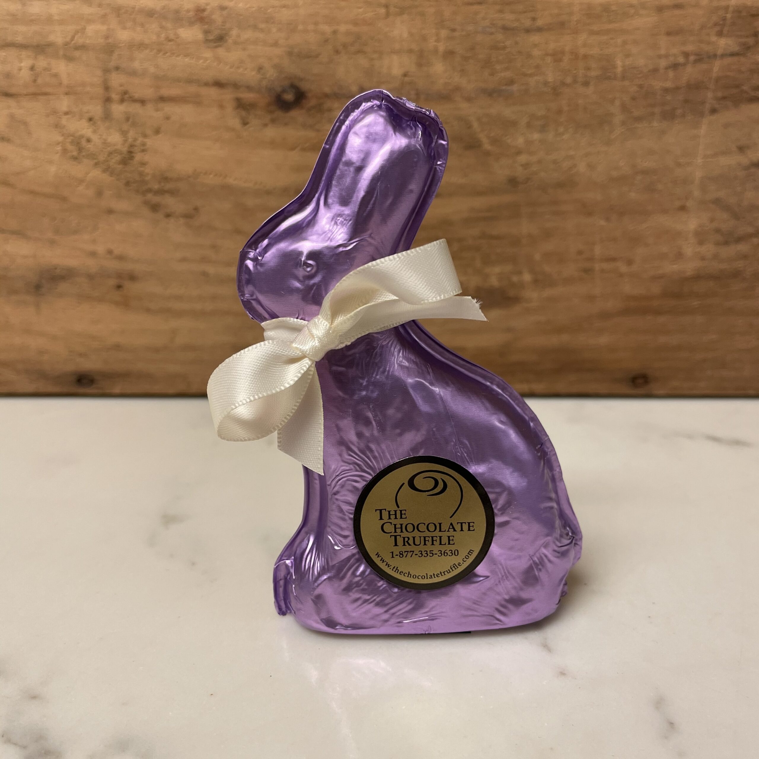 2.5 oz Solid Milk Chocolate Purple Foiled Easter Bunny