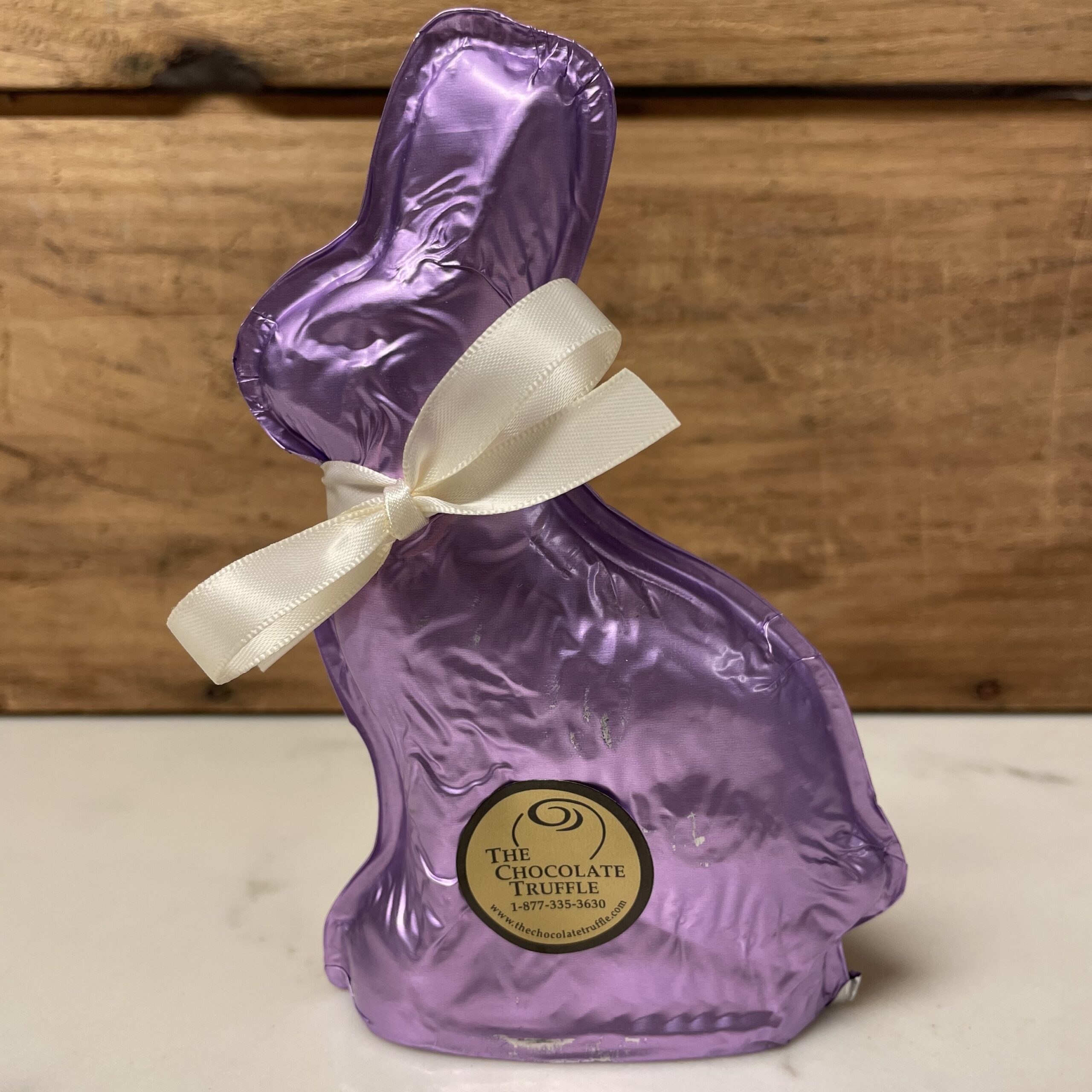 6 oz Solid Milk Chocolate Purple Foiled Easter Bunny
