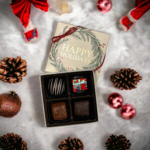 "Happy Holidays" 4 Piece Chocolate Sampler